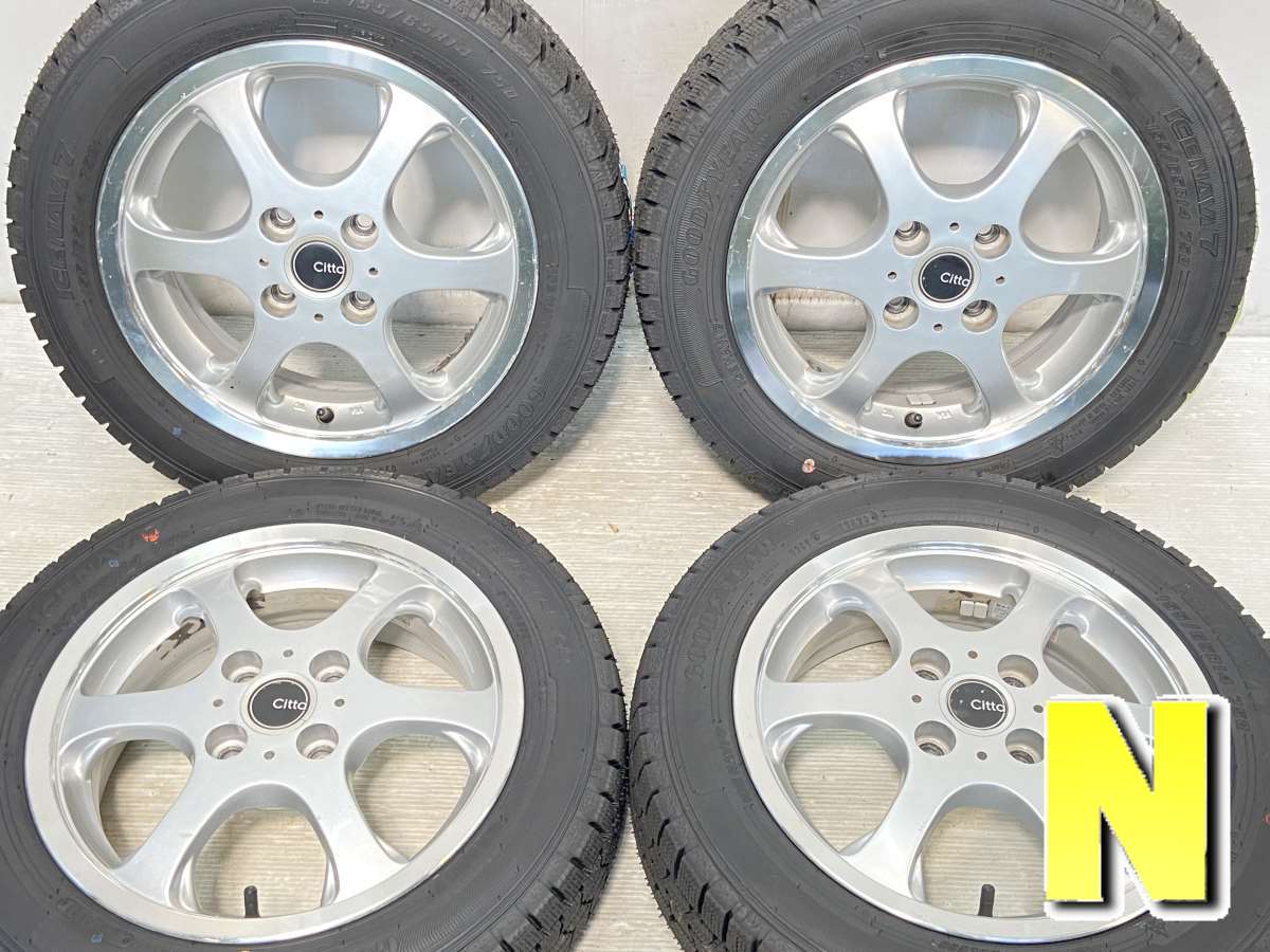 楽天市場】中古スタッドレスタイヤホイール4本セット 155/65/r14の通販 