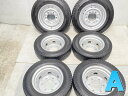 175/80R15 101/99 LTダンロップ SP LT01 M 日産純正 15x5.5 ・ 13x4.0 170-6穴中古タイヤ スタッドレスタイヤ ホイールセット6本 セット