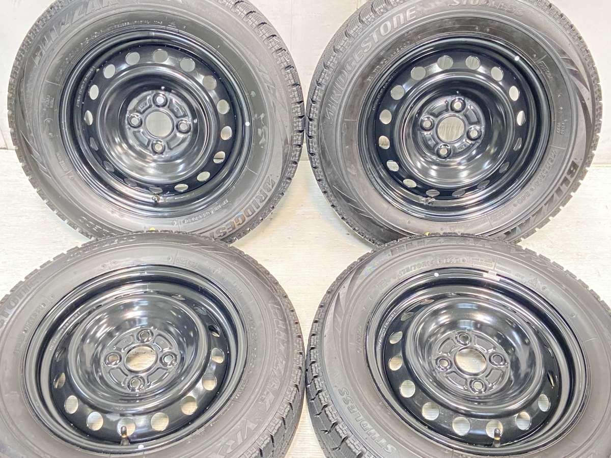 175/70R14 ブリヂストン ブリザック VRX トヨタ純正 14x5.5 100-4穴 中古タイヤ スタッドレスタイヤ ホイールセット 4本セット