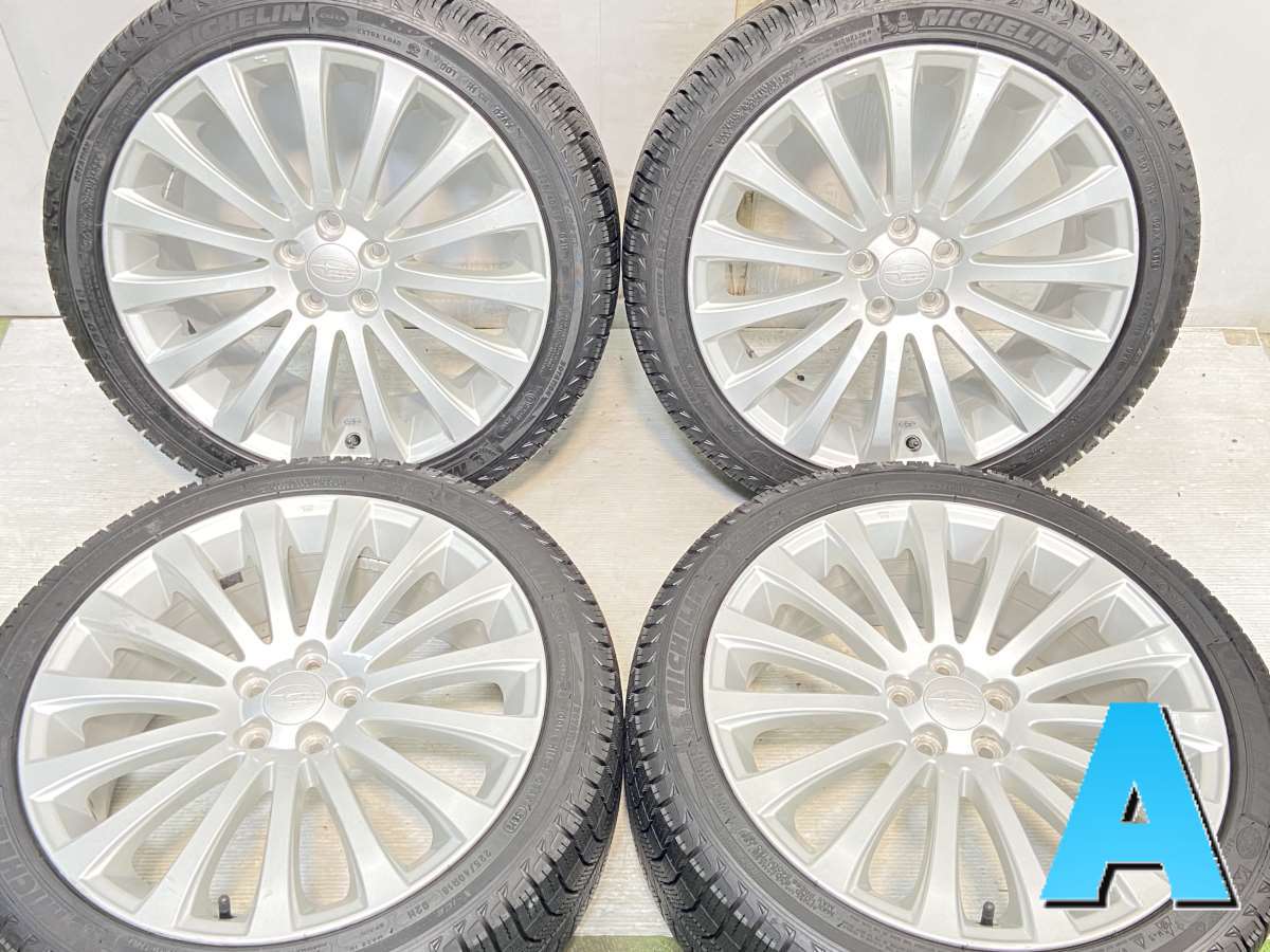 225/40R18 ミシュラン X-ICE XI3 スバル純正 18x7.5 55 100-5穴 中古タイヤ スタッドレスタイヤ ホイールセット 4本セット