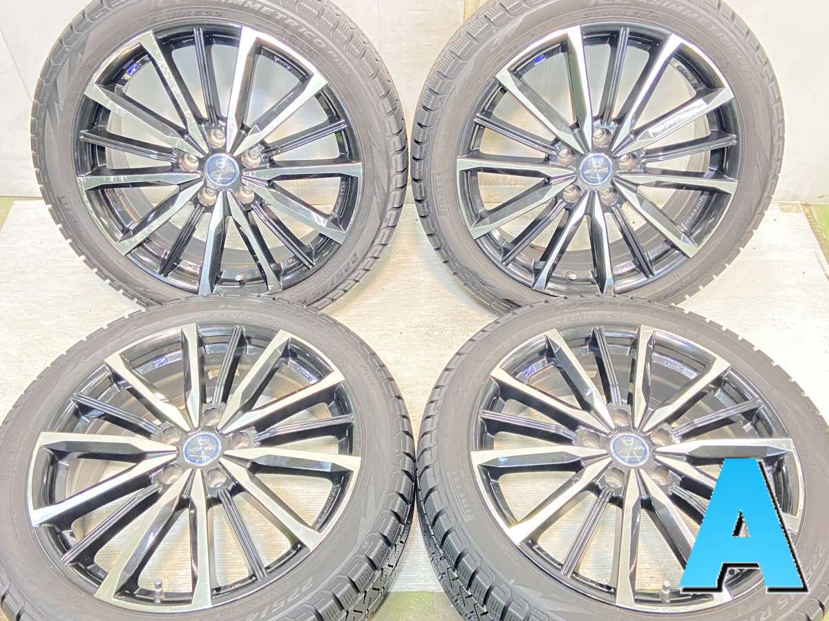 225/45R18 ピレリ アイスアシンメトリコ+ 　 スマック 18x7.0 48 114.3-5穴 中古タイヤ スタッドレスタイヤ ホイールセット 4本セット