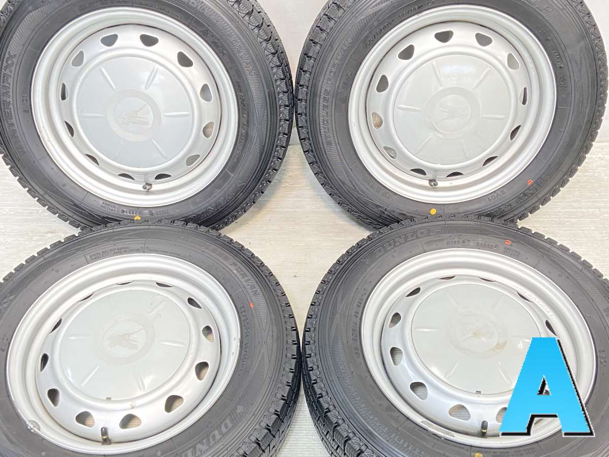 155/80R14 88/86 LT ダンロップ ウィンターマックス SV01 　 キャロウィン VK 14x5.0 100/114.3-4穴 中古タイヤ スタッドレスタイヤ ホイールセット 4本セット