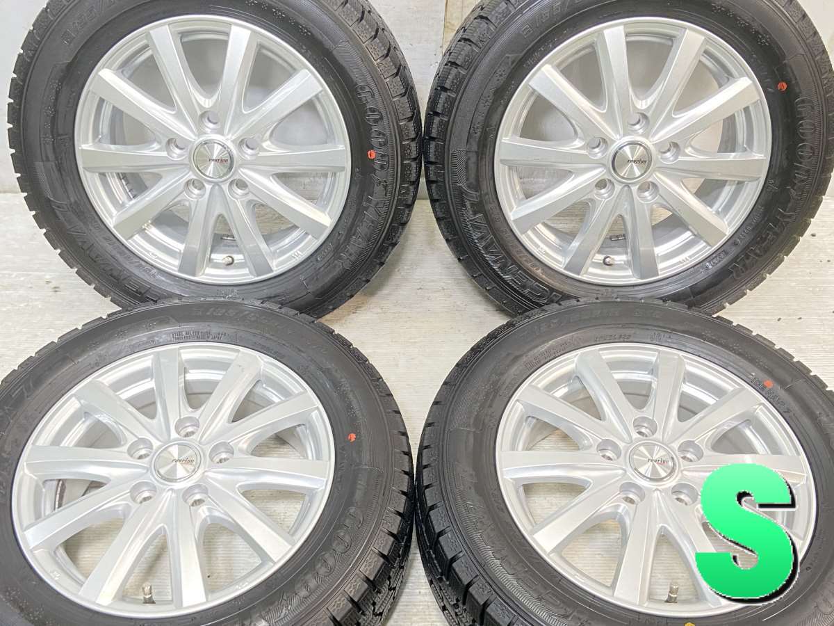 195/65R15 グッドイヤー アイスナビ 7 　 RAVRION RSO1 15x6.0 52 114.3-5穴 中古タイヤ スタッドレスタイヤ ホイールセット 4本セット