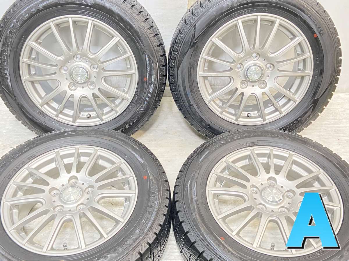 195/65R15 ダンロップ ウィンターマックス WM02 　 RAVRION 15x6.0 53 114.3-5穴 中古タイヤ スタッドレスタイヤ ホイールセット 4本セット