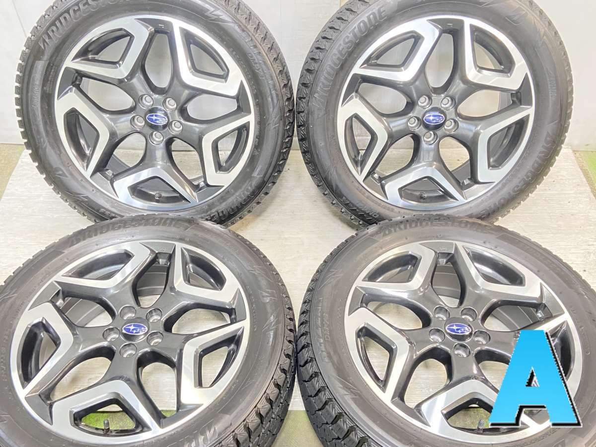 225/55R18 ブリヂストン ブリザック DM-V3 スバル純正 18x7.0 55 100-5穴 中古タイヤ スタッドレスタイヤ ホイールセット 4本セット