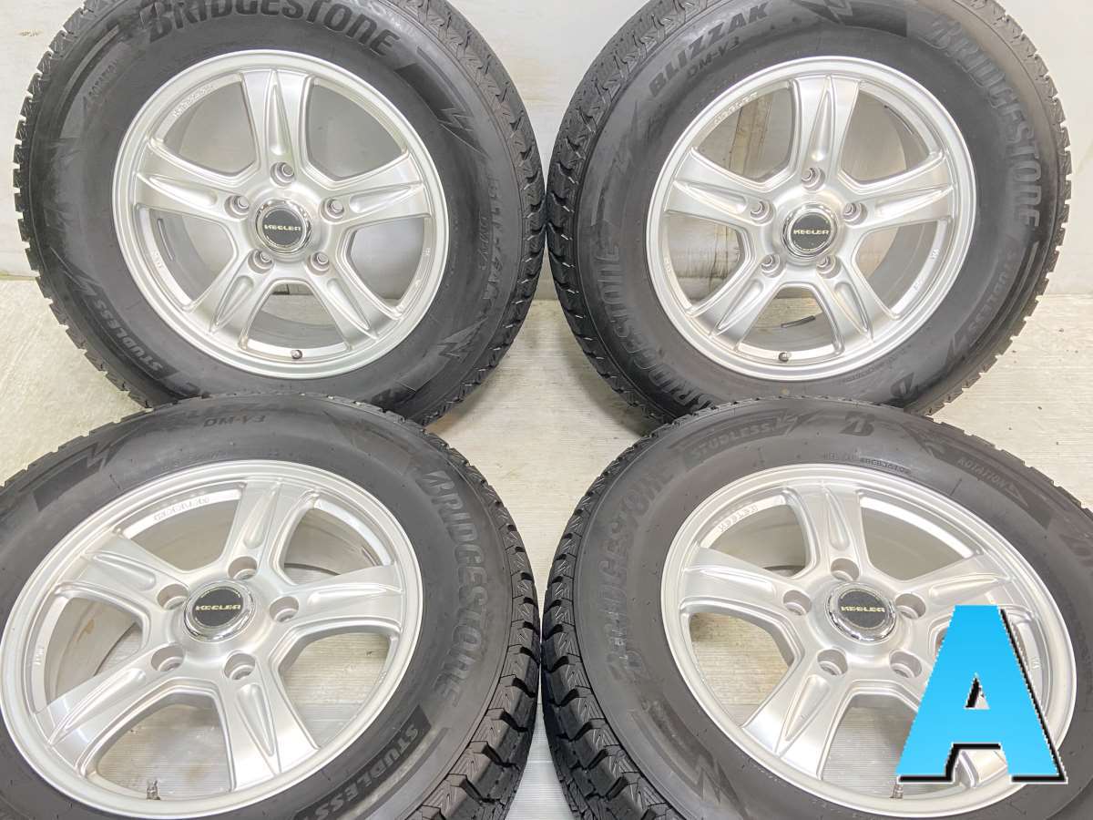 285/60R18 ブリヂストン ブリザック DM-V3 　 KEELER 18x8.0 52 150-5穴 中古タイヤ スタッドレスタイヤ ホイールセット 4本セット