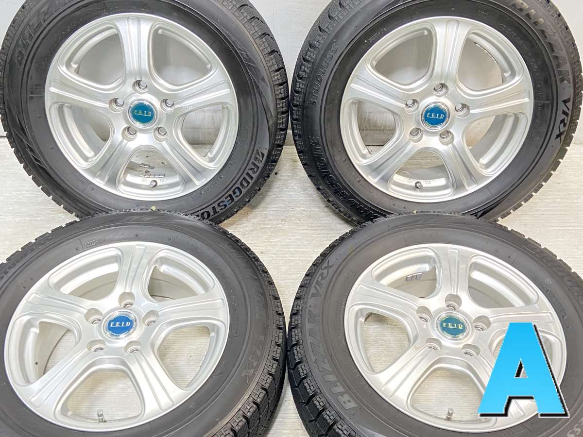 195/65R15 ブリヂストン ブリザック VRX FEID 15x6.0 53 114.3-5穴 中古タイヤ スタッドレスタイヤ ホイールセット 4本セット