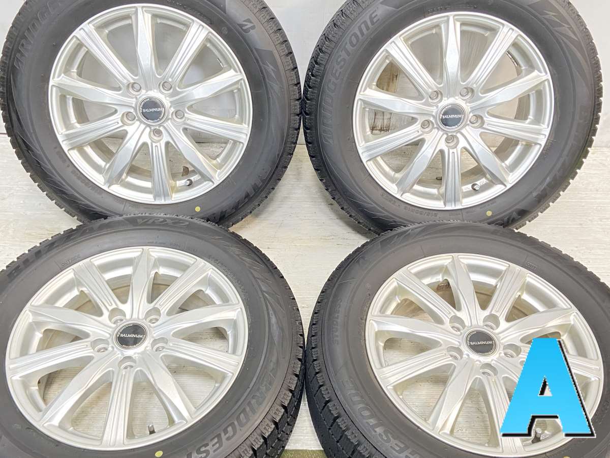 215/60R16 ブリヂストン ブリザック VRX2 BALMINUM 16x6.5 54 114.3-5穴 中古タイヤ スタッドレスタイヤ ホイールセット 4本セット