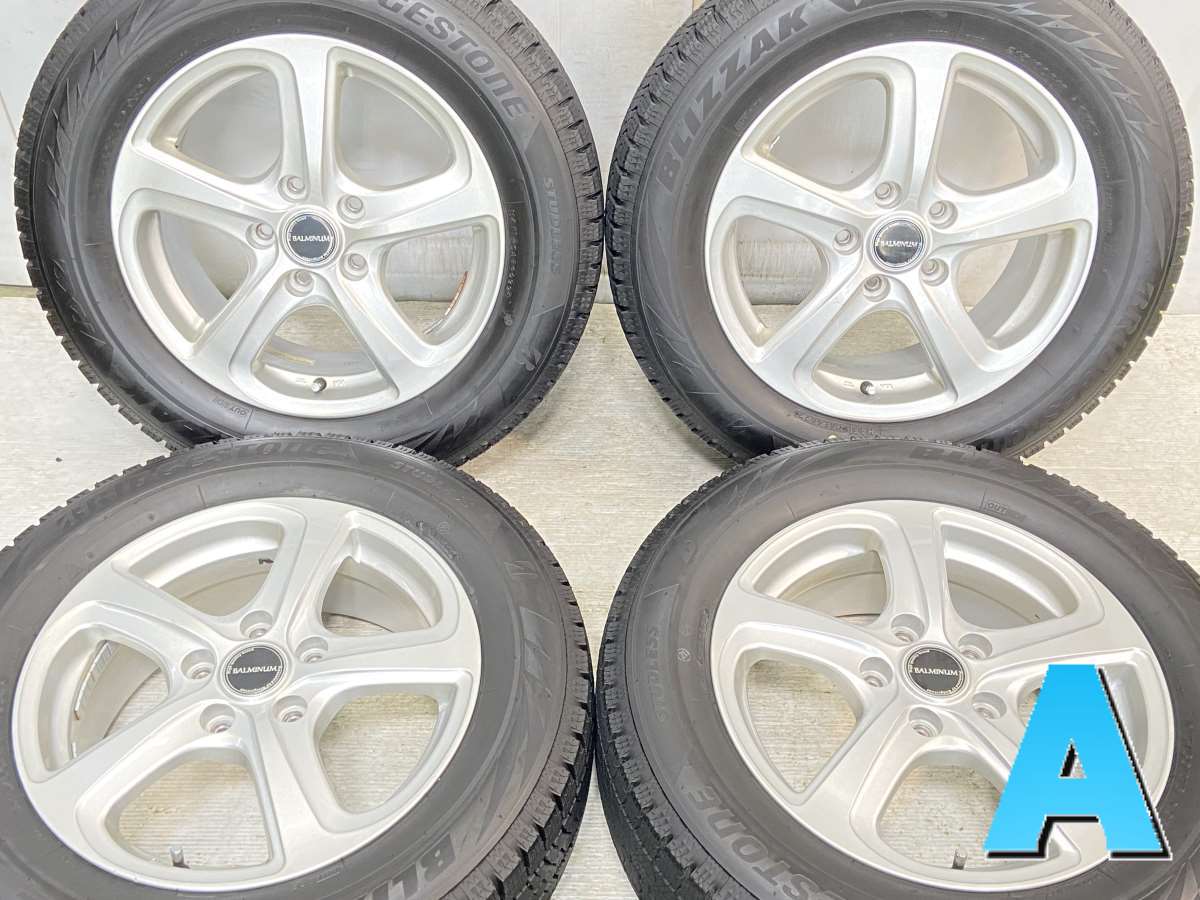 215/60R16 ブリヂストン ブリザック VRX2 　 BALMINUM 16x6.5 54 114.3-5穴 中古タイヤ スタッドレスタイヤ ホイールセット 4本セット