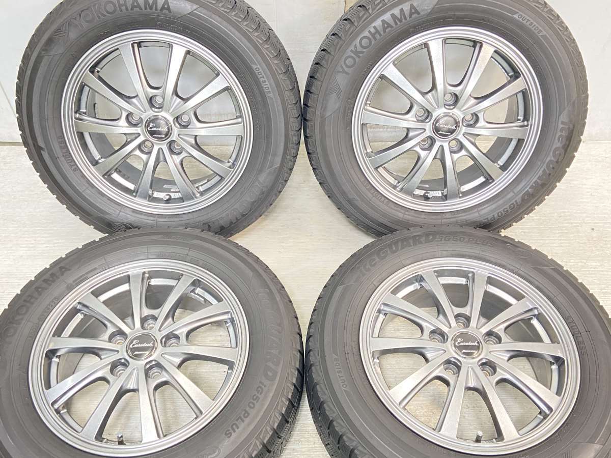 195/65R15 ヨコハマ アイスガード iG50 PLUS MANARAYSPORT 15x6.0 50 114.3-5穴 中古タイヤ スタッドレスタイヤ ホイールセット 4本セット