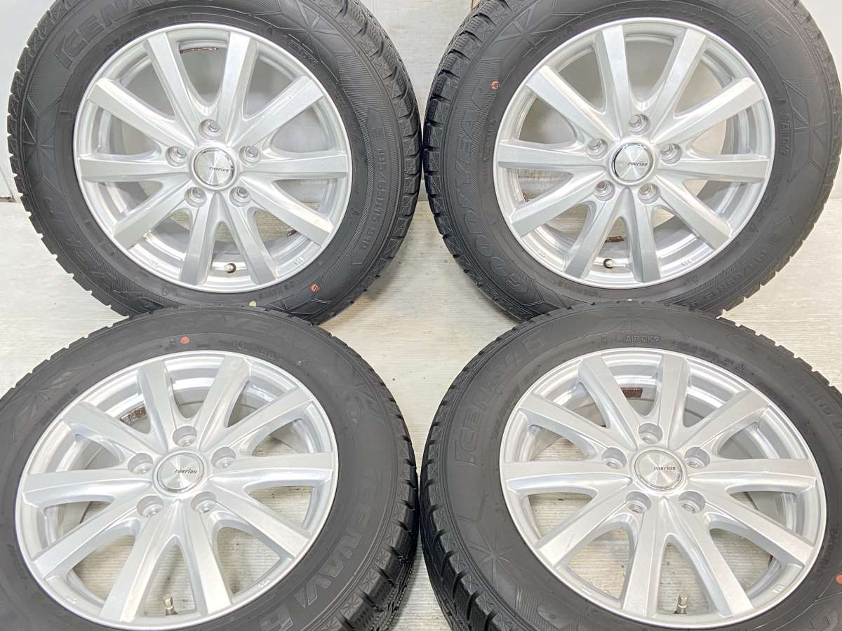 195/65R15 グッドイヤー アイスナビ 6 　 RAVRION 15x6.0 53 114.3-5穴 中古タイヤ スタッドレスタイヤ ホイールセット 4本セット