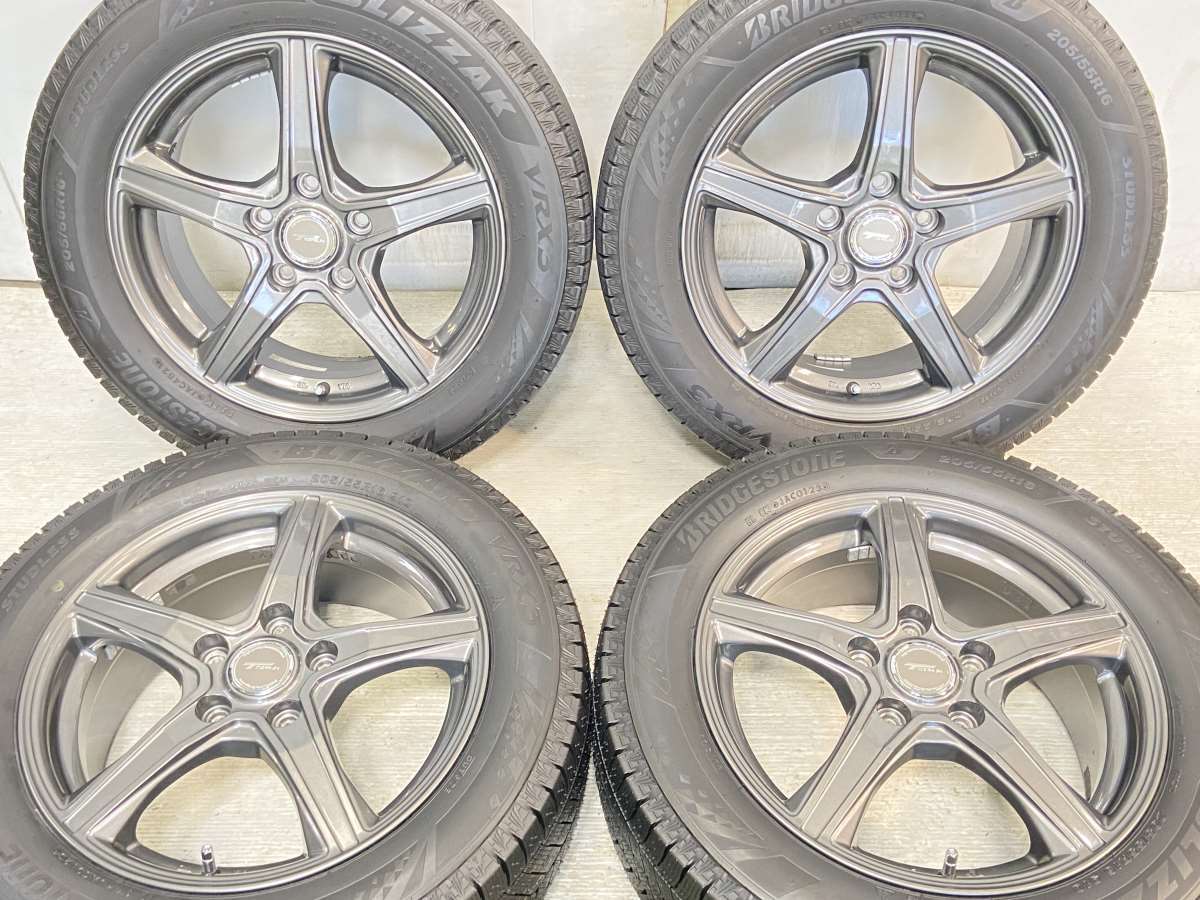 205/55R16 ブリヂストン ブリザック VRX3 　 TOPRUN 16x6.5 54 114.3-5穴 中古タイヤ スタッドレスタイヤ ホイールセット 4本セット