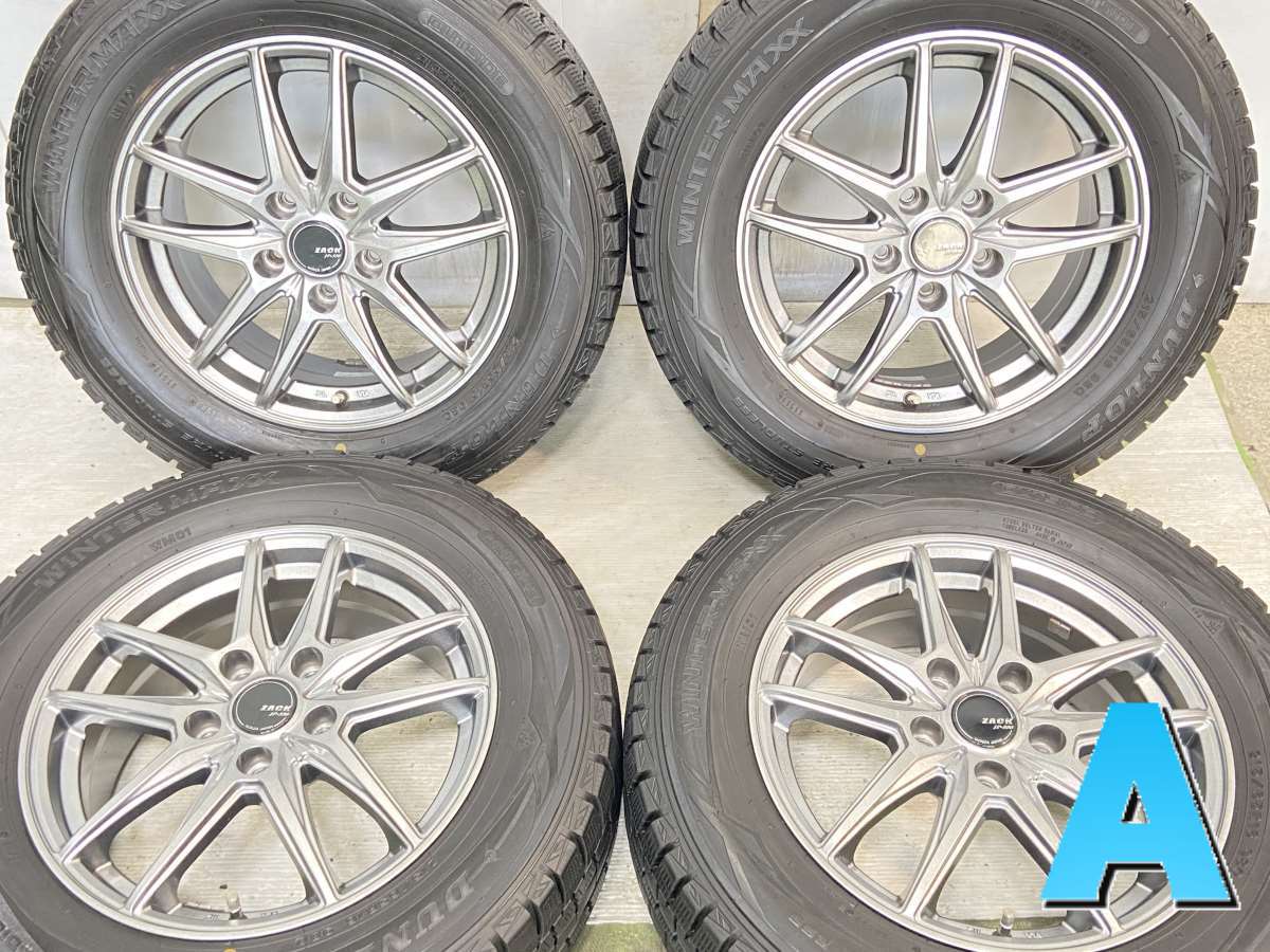 215/65R16 ダンロップ ウィンターマックス WM01 　 ZACK 16x6.5 48 114.3-5穴 中古タイヤ スタッドレスタイヤ ホイールセット 4本セット