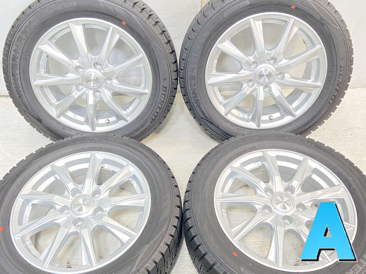 205/55R16 ダンロップ ウィンターマックス WM02 　 DUFACT 16x6.5 40 114.3-5穴 中古タイヤ スタッドレスタイヤ ホイールセット 4本セット