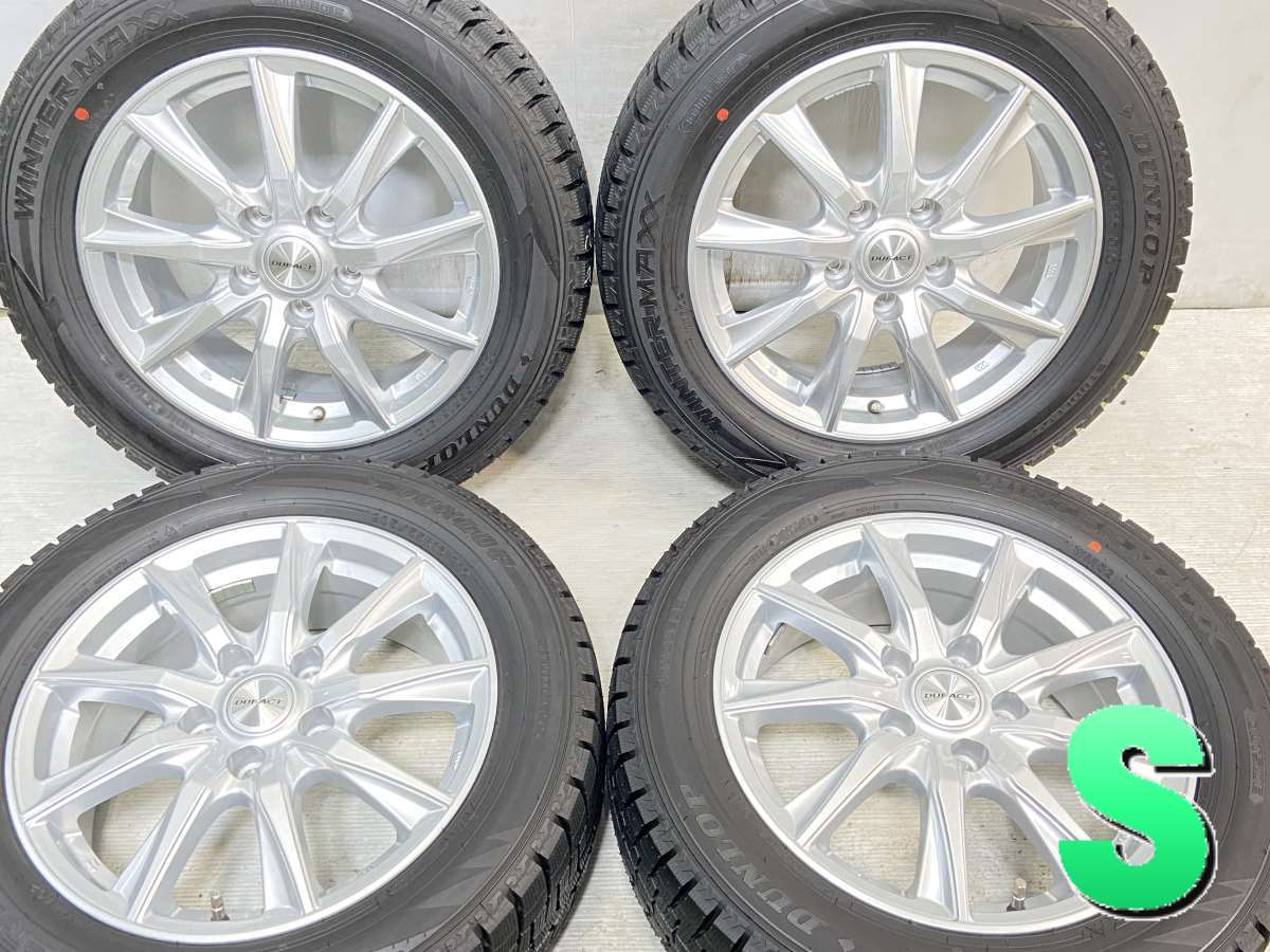 205/55R16 ダンロップ ウィンターマックス WM02 　 DUFACT 16x6.5 40 114.3-5穴 中古タイヤ スタッドレスタイヤ ホイールセット 4本セット