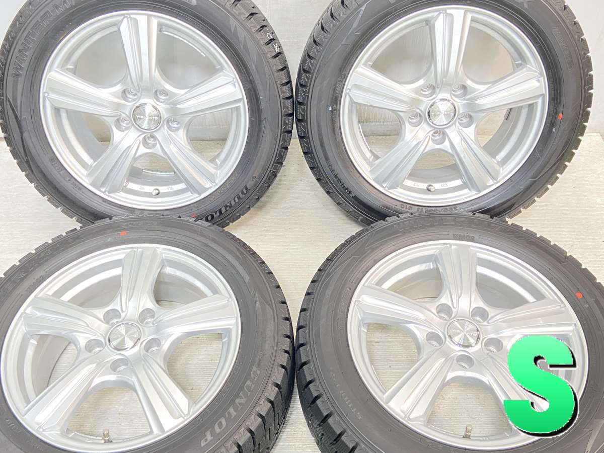 205/55R16 ダンロップ ウィンターマックス WM02 　 ヴァイオレント 16x6.5 40 114.3-5穴 中古タイヤ スタッドレスタイヤ ホイールセット 4本セット