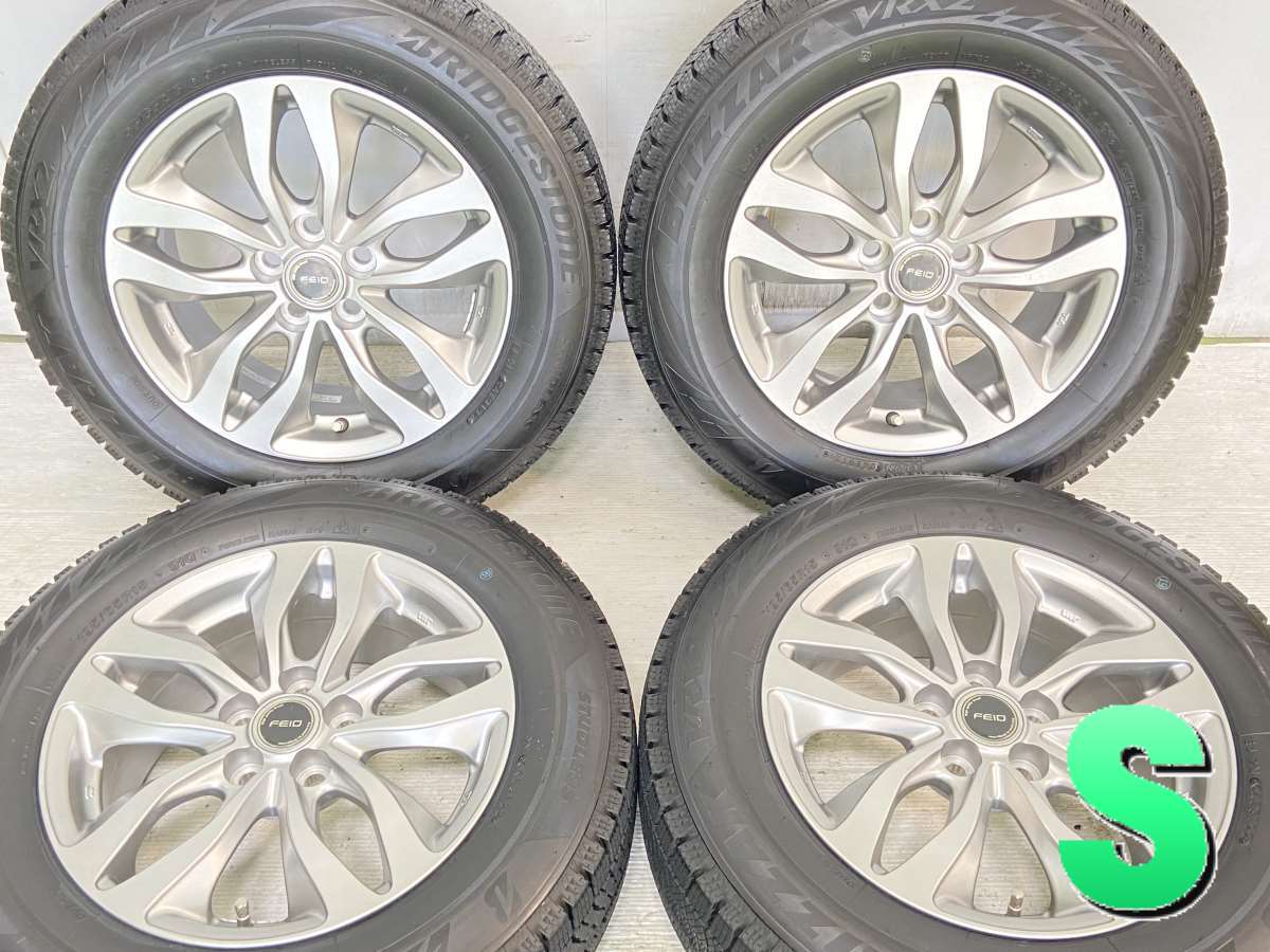 195/65R15 ブリヂストン ブリザック VRX2 FEID 15x6.5 40 100-5穴 中古タイヤ スタッドレスタイヤ ホイールセット 4本セット