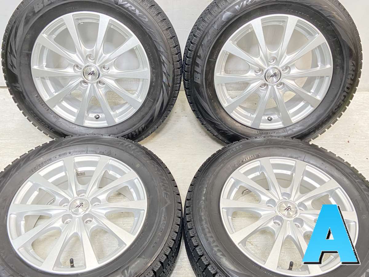 195/65R15 ブリヂストン ブリザック VRX2 AZ SPORTS 15x6.0 45 100-5穴 中古タイヤ スタッドレスタイヤ ホイールセット 4本セット