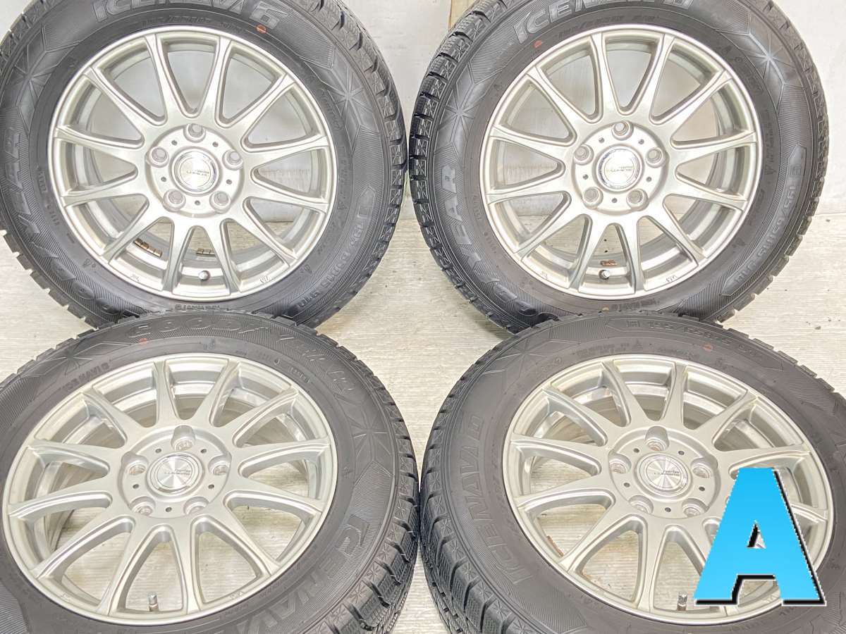 195/65R15 グッドイヤー アイスナビ 6 　 ラブリオン ルミエール 15x6.0 53 114.3-5穴 中古タイヤ スタッドレスタイヤ ホイールセット 4本セット