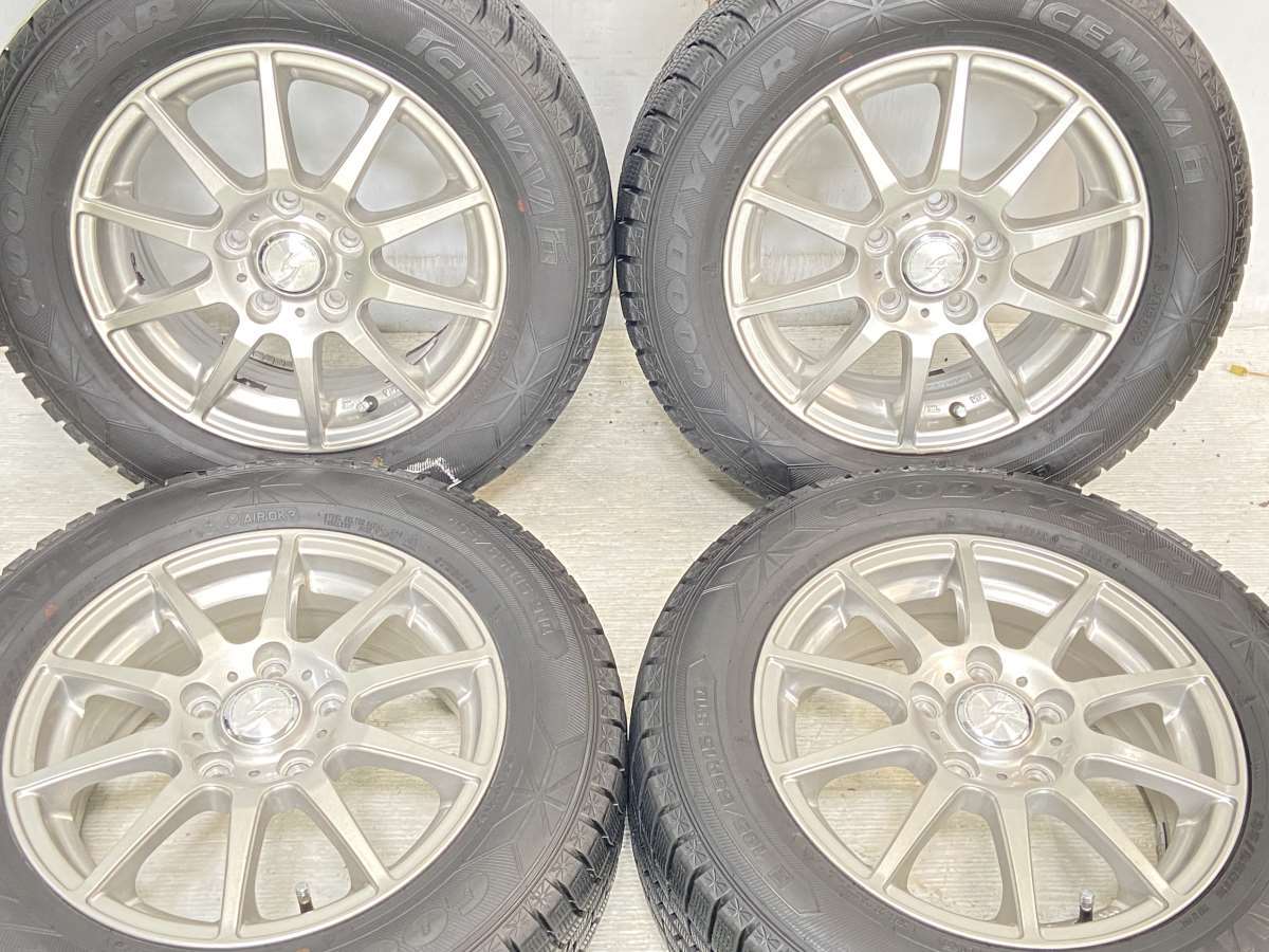 195/65R15 グッドイヤー アイスナビ 6 　 STRANGER 15x6.0 53 114.3-5穴 中古タイヤ スタッドレスタイヤ ホイールセット 4本セット