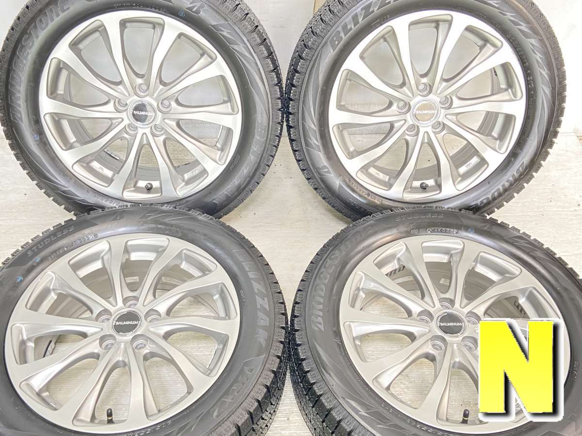 205/55R16 ブリヂストン ブリザック VRX2 　 BALMINUM 16x6.5 48 100-5穴 中古タイヤ スタッドレスタイヤ ホイールセット 4本セット