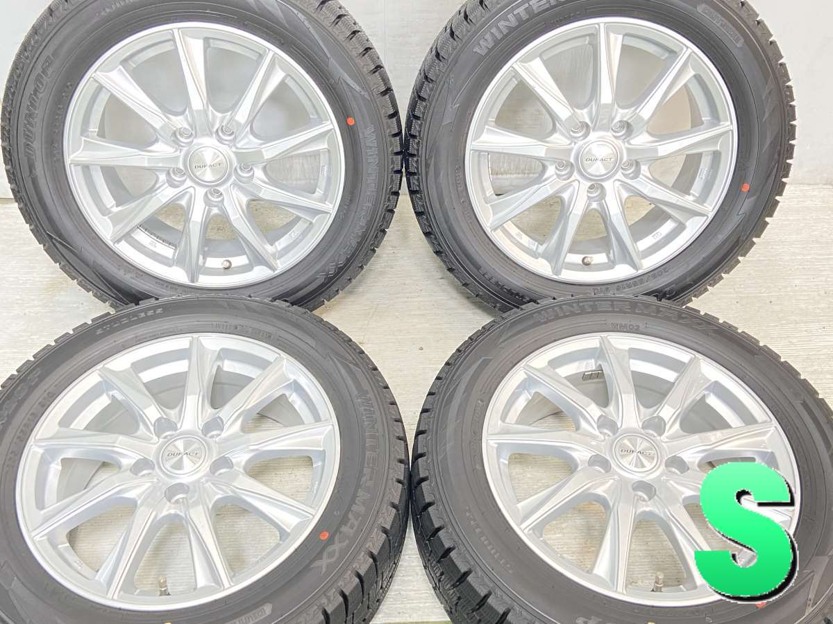 205/55R16 ダンロップ ウィンターマックス WM02 　 DUFACT 16x6.5 40 114.3-5穴 中古タイヤ スタッドレスタイヤ ホイールセット 4本セット