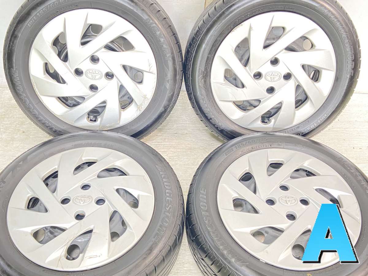 185/60R15 ブリヂストン ネクストリー トヨタ純正 15x5.5 100-4穴 中古タイヤ サマータイヤ ホイールセット 4本セット