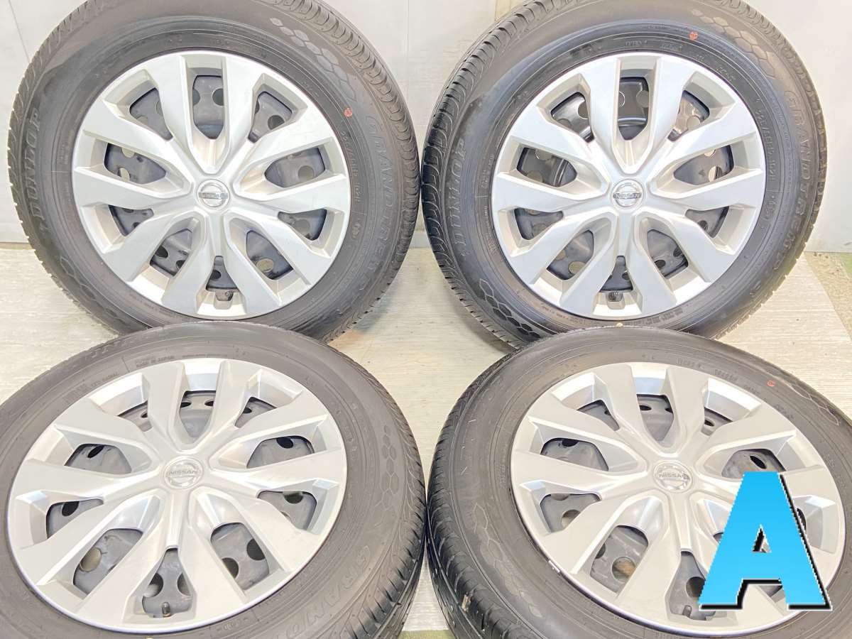 225/65R17 ダンロップ グラントレック PT3 日産純正 17x7.0 114.3-5穴 中古タイヤ サマータイヤ ホイールセット 4本セット