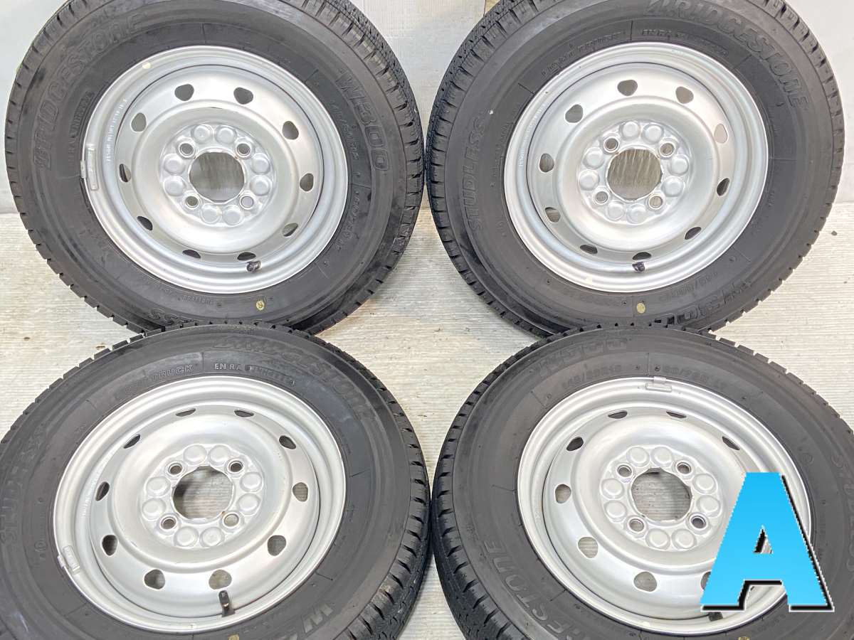 145/80R12 80/78LT ブリヂストン W300 　 12x3.5 100-4穴 中古タイヤ スタッドレスタイヤ ホイールセット 4本セット