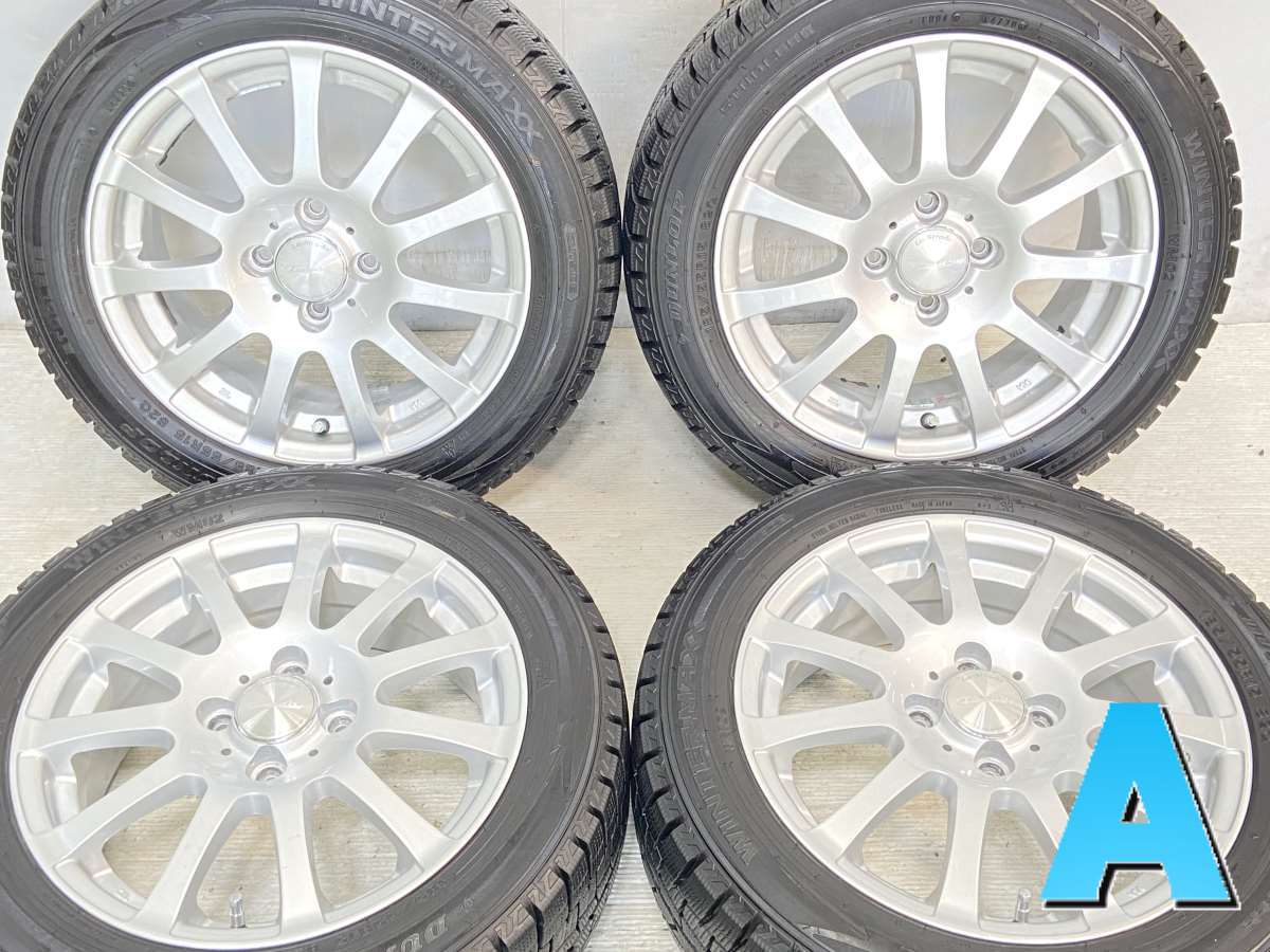 185/55R15 ダンロップ ウィンターマックス WM02 　 TIRADO 15x6.0 45 100-4穴 中古タイヤ スタッドレスタイヤ ホイールセット 4本セット