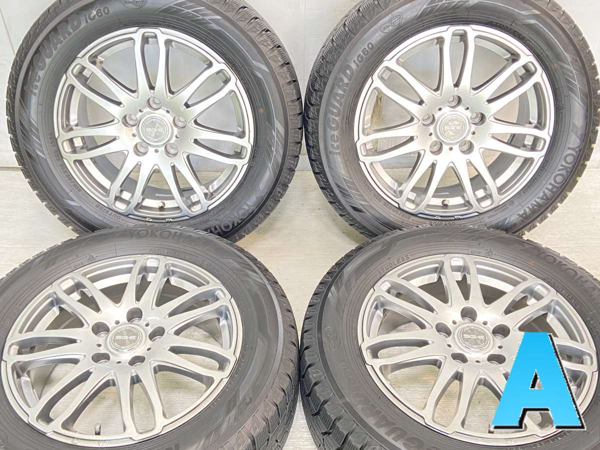 215/60R16 ヨコハマ アイスガード iG60 SGE 16x6.5 48 114.3-5穴 中古タイヤ スタッドレスタイヤ ホイールセット 4本セット