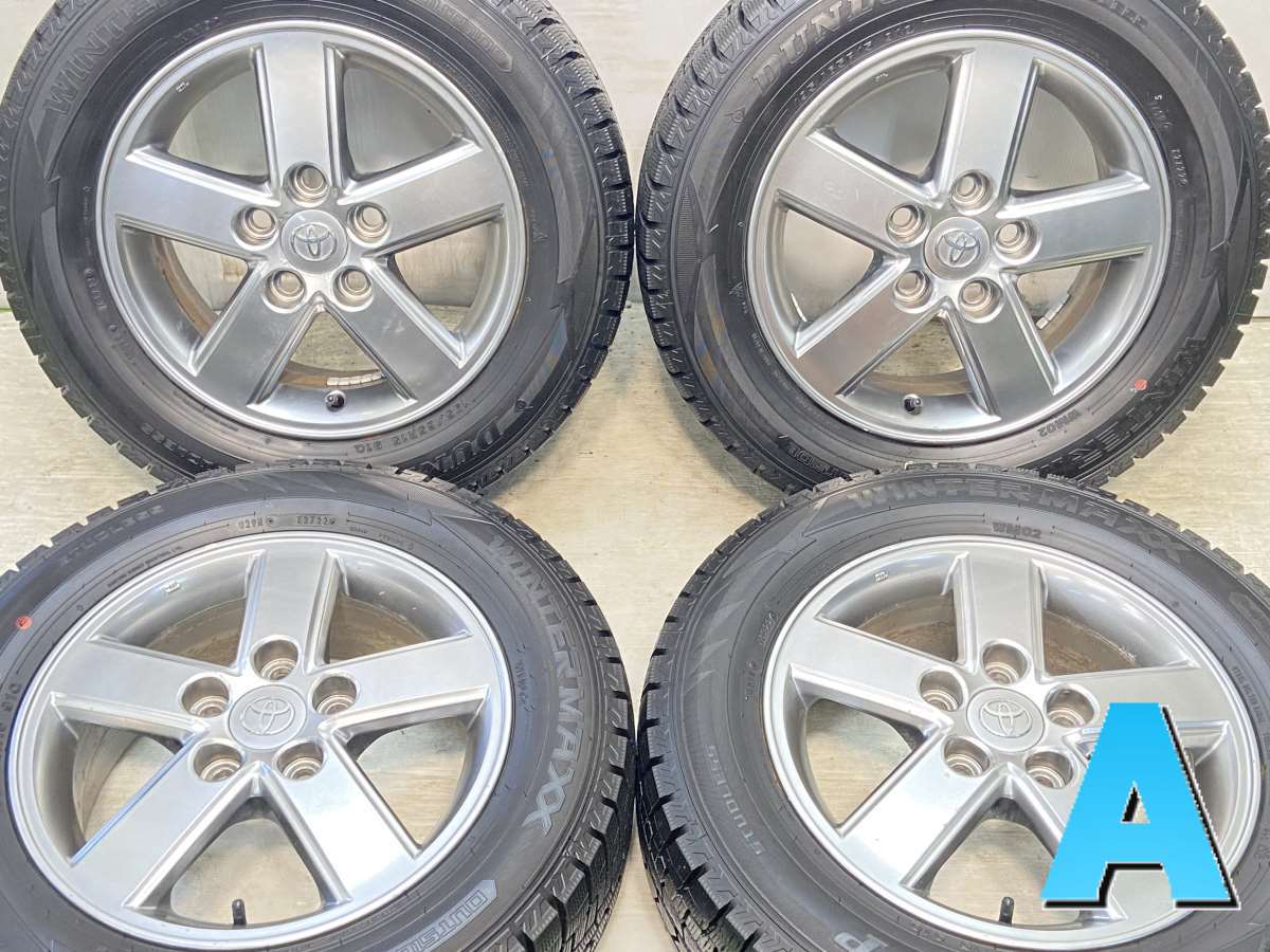 195/65R15 ダンロップ ウィンターマックス WM02 トヨタ純正 15x6.0 50 114.3-5穴 中古タイヤ スタッドレスタイヤ ホイールセット 4本セット