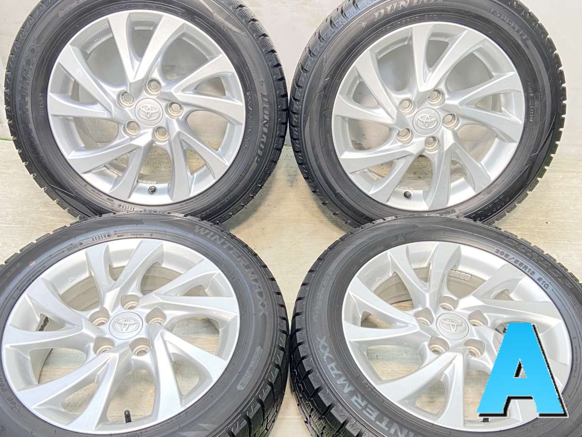 205/55R16 ダンロップ ウィンターマックス WM02 トヨタ純正 16x6.5 45 114.3-5穴 中古タイヤ スタッドレスタイヤ ホイールセット 4本セット