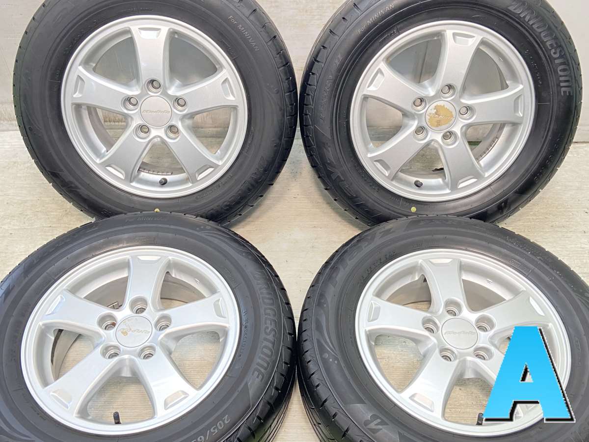 205/65R15 ブリヂストン プレイズ PXーRV2 ホンダ純正 Moduro 15x6.0 50 114.3-5穴 中古タイヤ サマータイヤ ホイールセット 4本セット