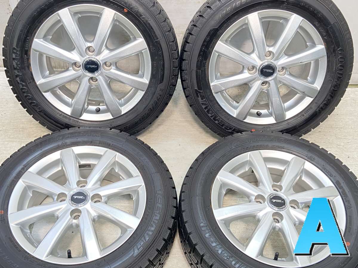 175/65R14 グッドイヤー アイスナビ 7 ブリヂストン トップラン 14x5.5 45 100-4穴 中古タイヤ スタッドレスタイヤ ホイールセット 4本セット