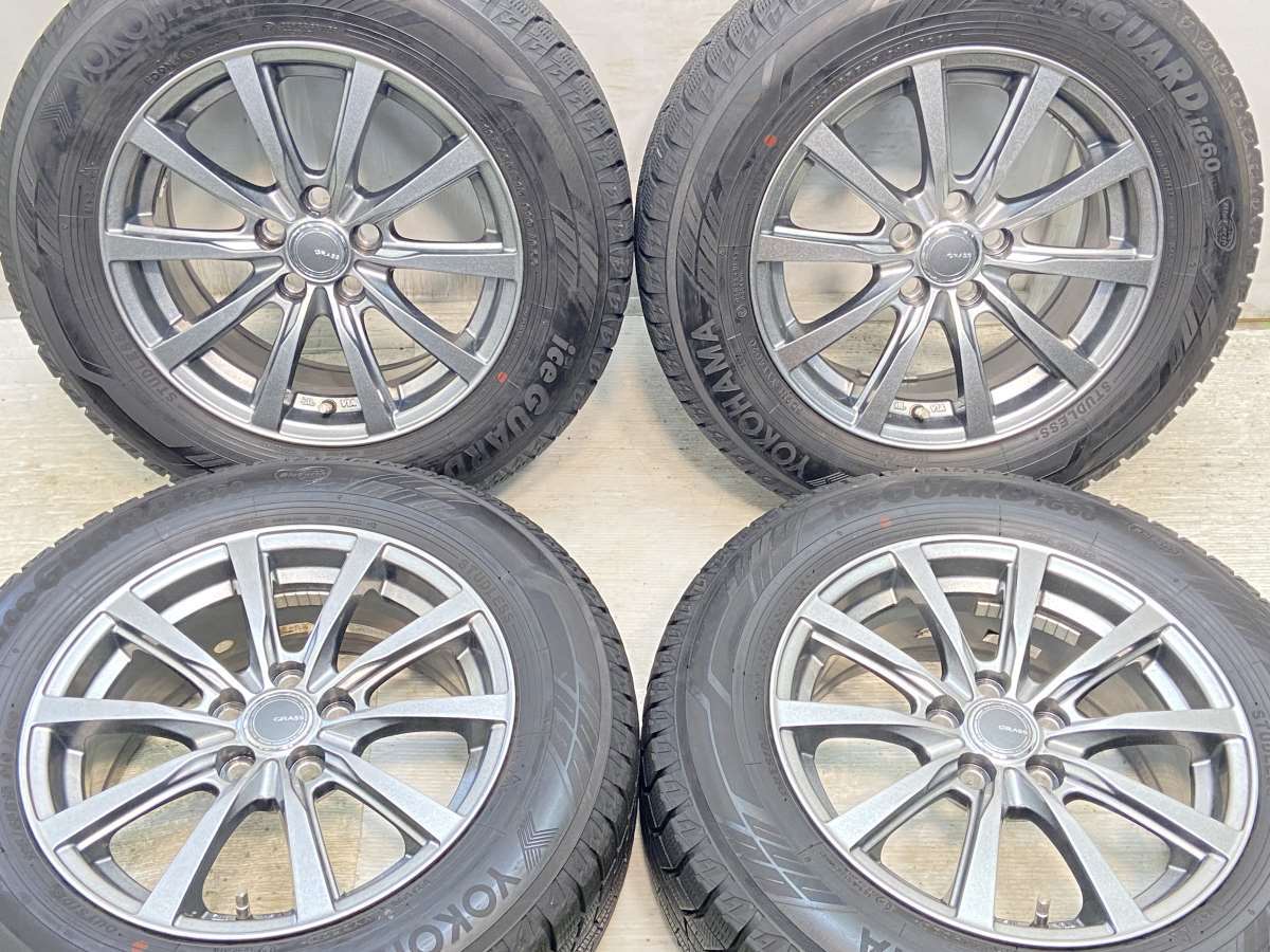 195/65R15 ヨコハマ アイスガード iG60 　 GRASS 15x6.5 40 100-5穴 中古タイヤ スタッドレスタイヤ ホイールセット 4本セット