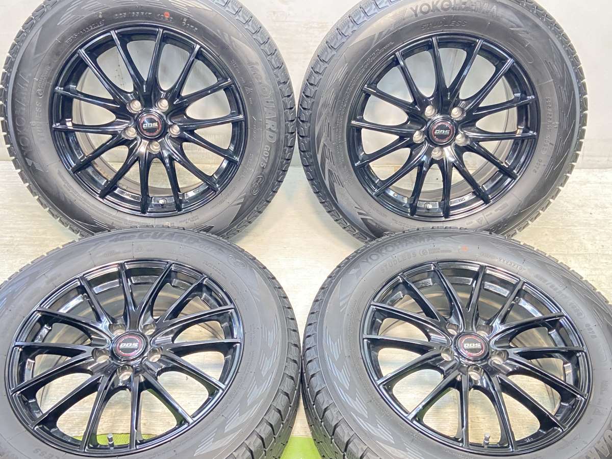 225/65R17 ヨコハマ アイスガードG075 　 DOS 17x7.0 48 114.3-5穴 中古タイヤ スタッドレスタイヤ ホイールセット 4本セット