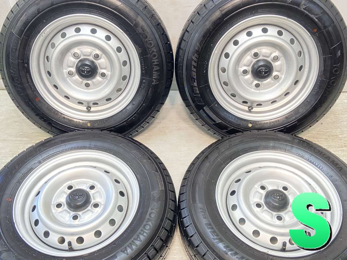 樂天商城 - 165/80R13 90/88LT ヨコハマ ブルーアースバンRY55 トヨタ純正 13x5.0 114.3-5穴 中古タイヤ サマータイヤ ホイールセット 4本セット