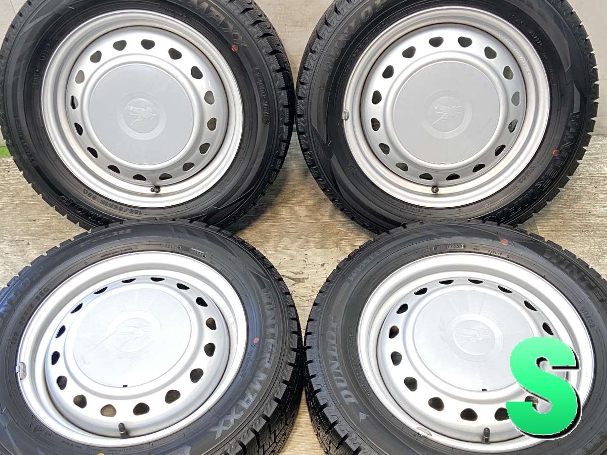 185/65R15 ダンロップ ウィンターマックス WM02 　 キャロウィン S7 15x5.5 100/114.3-4穴 中古タイヤ スタッドレスタイヤ ホイールセット 4本セット