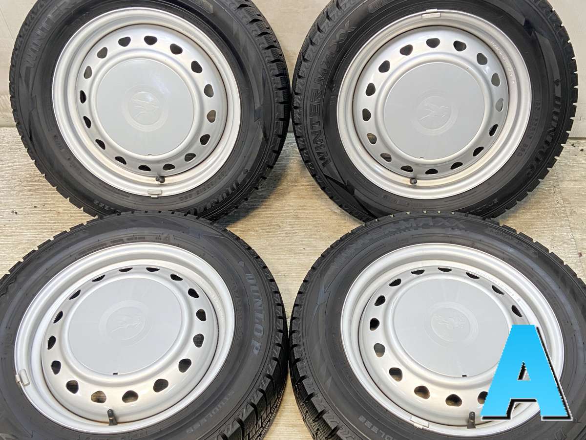185/65R15 ダンロップ ウィンターマックス WM02 　 キャロウィン S7 15x5.5 100/114.3-4穴 中古タイヤ スタッドレスタイヤ ホイールセット 4本セット