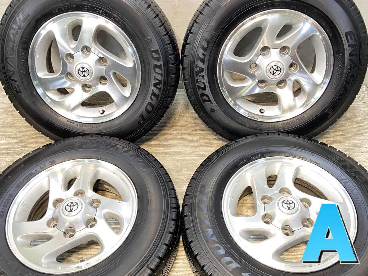 195/80R15 107/105LT ダンロップ エナセーブ VAN01 トヨタ純正 15x6.0 30 139.7-6穴 中古タイヤ サマータイヤ ホイールセット 4本セット