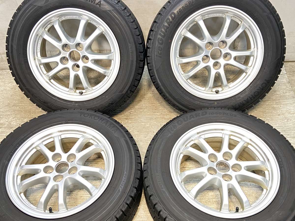 195/65R15 ヨコハマ アイスガード iG50 PLUS トヨタ純正 15x6.5 40 100-5穴 中古タイヤ スタッドレスタイヤ ホイールセット 4本セット
