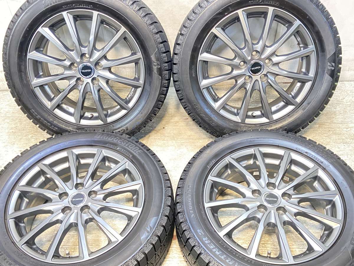 205/55R16 ブリヂストン アイスパートナー2 　 BALMINUM 16x6.0 45 100-5穴 中古タイヤ スタッドレスタイヤ ホイールセット 4本セット