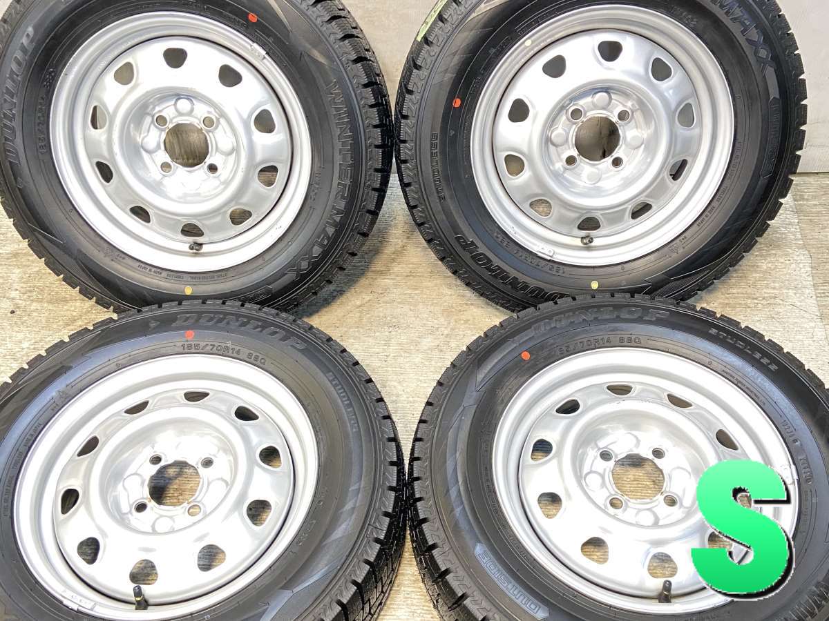 185/70R14 ダンロップ ウィンターマックス WM02 　 TOPY M47A 14x5.0 100-4穴 中古タイヤ スタッドレスタイヤ ホイールセット 4本セット