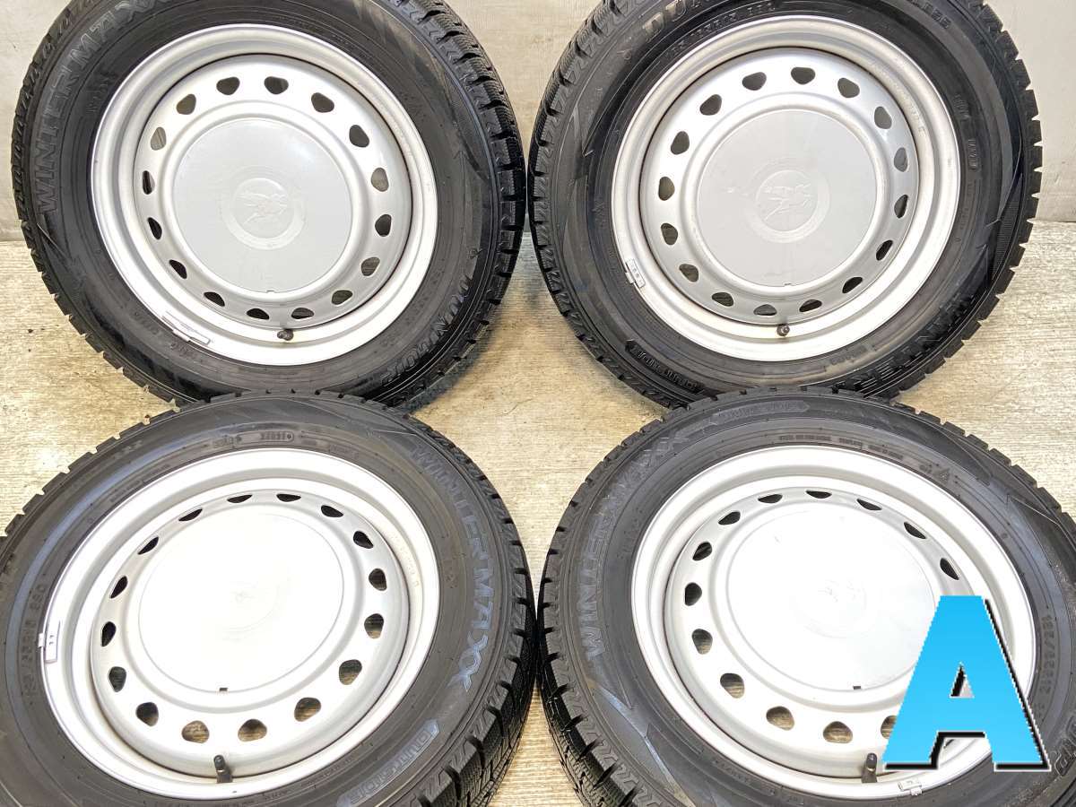 185/65R15 ダンロップ ウィンターマックス WM02 　 キャロウィン S7 15x5.5 100/114.3-4穴 中古タイヤ スタッドレスタイヤ ホイールセット 4本セット