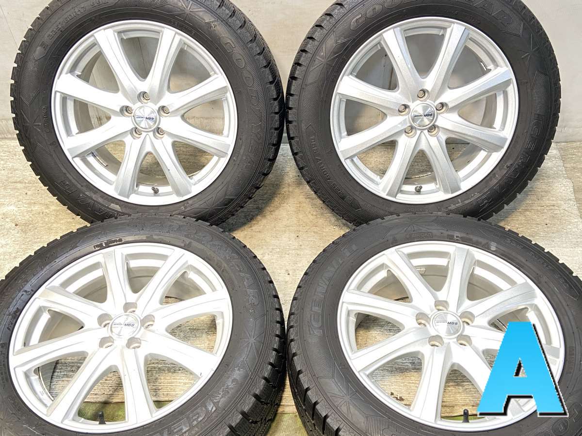 225/60R17 グッドイヤー アイスナビ 6 　 MACBES MB8 17x7.0 53 100-5穴 中古タイヤ スタッドレスタイヤ ホイールセット 4本セット