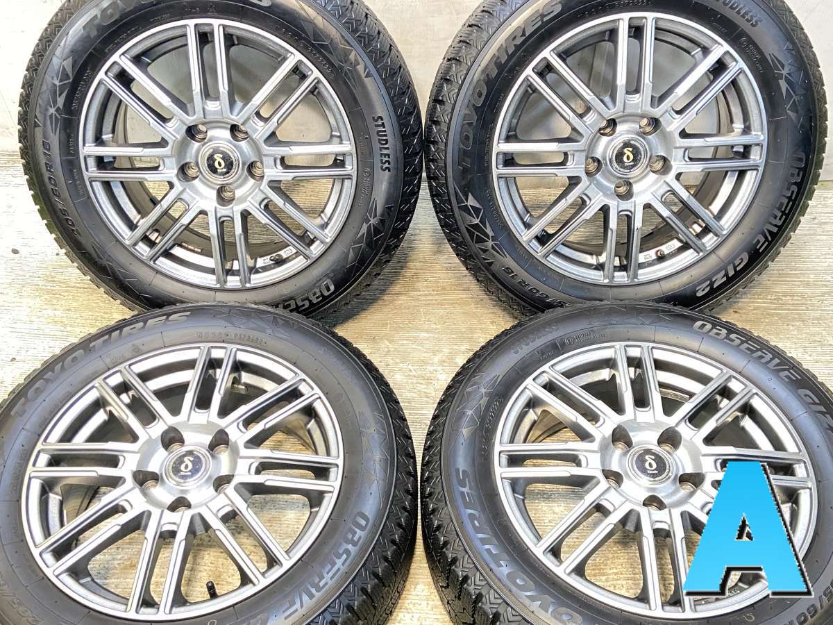 205/60R16 トーヨータイヤ オブザーブ GIZ2 　 ティラード 16x6.5 38 114.3-5穴 中古タイヤ スタッドレスタイヤ ホイールセット 4本セット