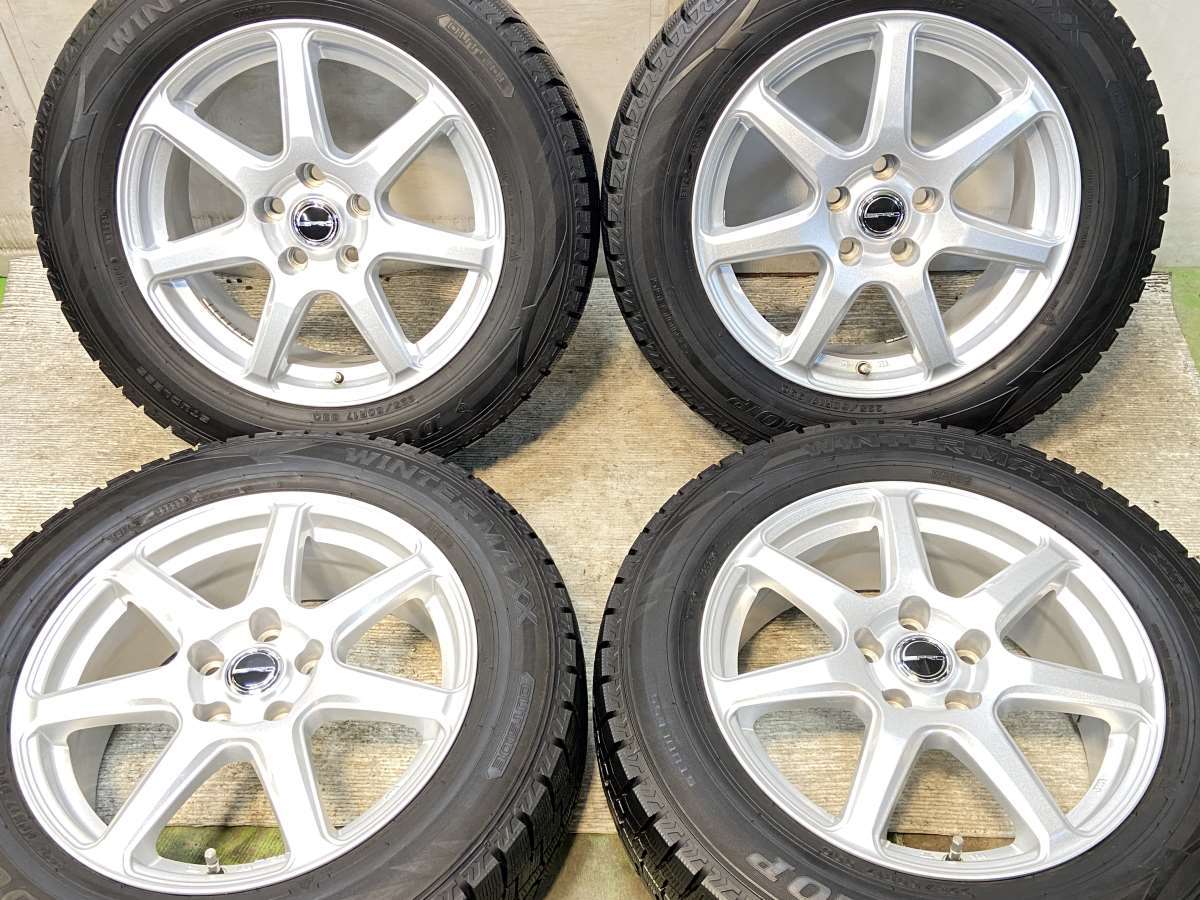 225/60R17 ダンロップ ウィンターマックス WM02 　 PRD 17x7.0 39 114.3-5穴 中古タイヤ スタッドレスタイヤ ホイールセット 4本セット