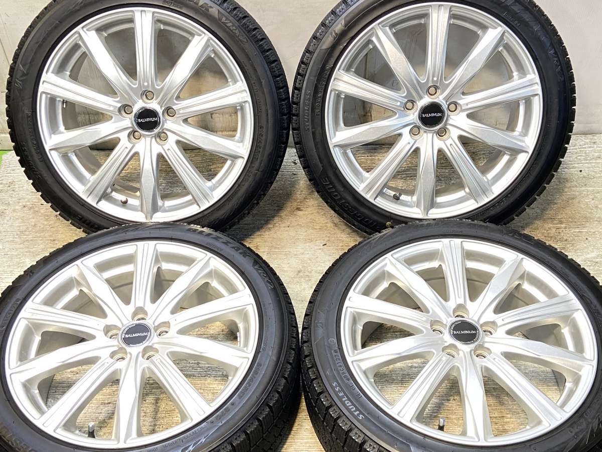 215/45R17 ブリヂストン ブリザック VRX2 　 BALMINUM 17x7.0 53 100-5穴 中古タイヤ スタッドレスタイヤ ホイールセット 4本セット