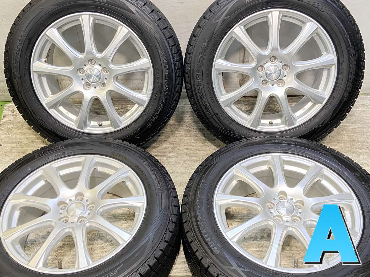225/60R17 ダンロップ ウィンターマックス SJ8+ 　 DUFACT 17x7.0 55 100-5穴 中古タイヤ スタッドレスタイヤ ホイールセット 4本セット
